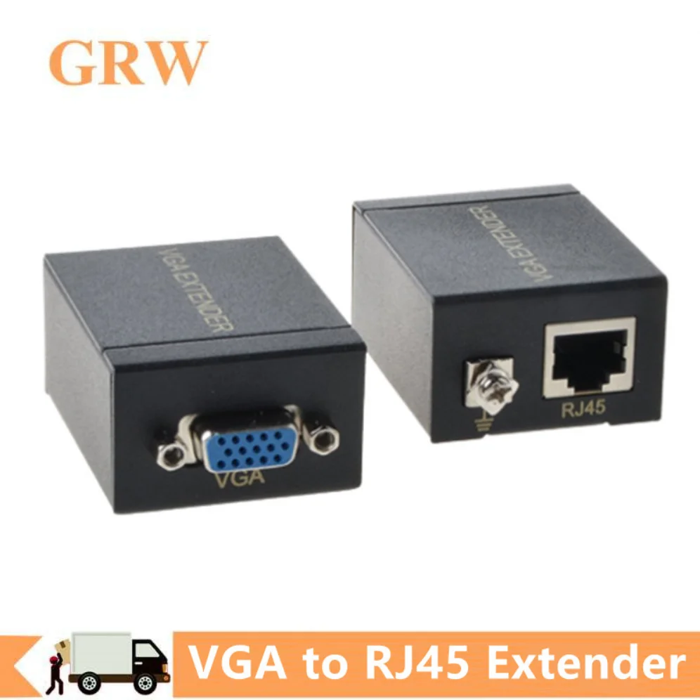 

60M VGA Extender Female to Female LAN CAT5 CAT6 RJ45 Network Cable Adaper VGA Signal Network Extender for PC Video Transmission