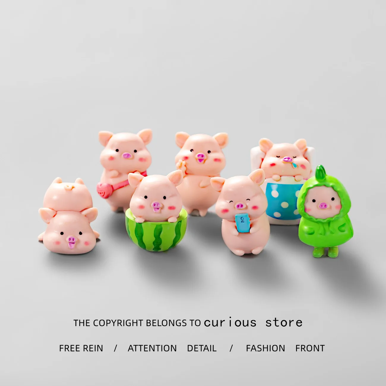 

BoredGive She/He A Set Of Watermelon Pig Decor. Kawaii Desk Decor Gift