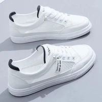 mesh breathable white shoes womens sneakers ladies flat vulcanized shoes ladies platform shoes white lace up casual shoes
