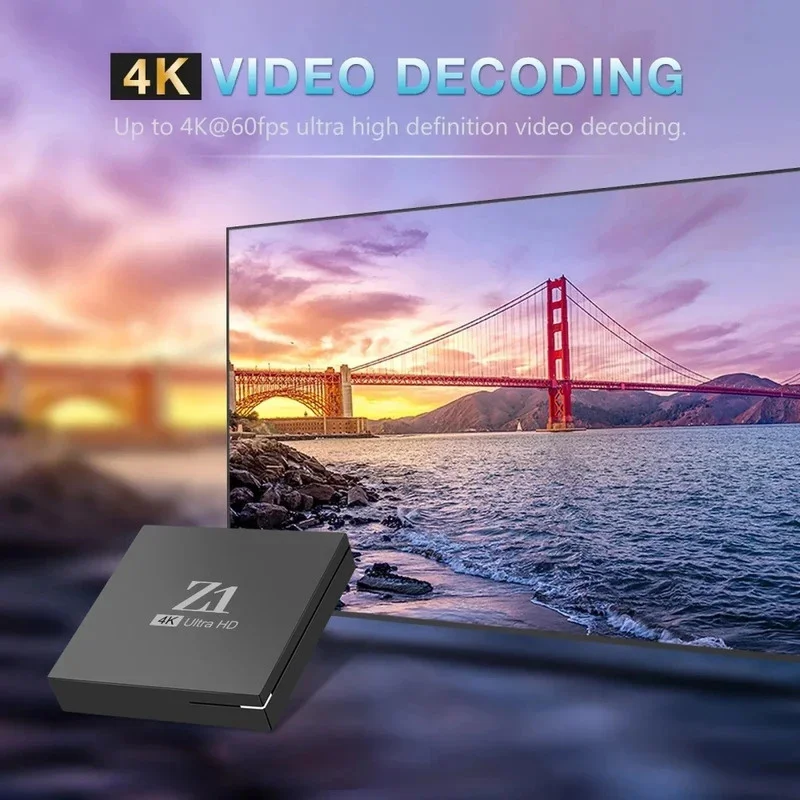 Фото Z1 TV Box Smart HD 4K Allwinner H313 Четырехъядерный медиаплеер 8 ГБ 128 ГБ 4G 5G WIFI BT5.0 Android 15 Голосовой пульт дистанционного управления Set Top Box iptv №1