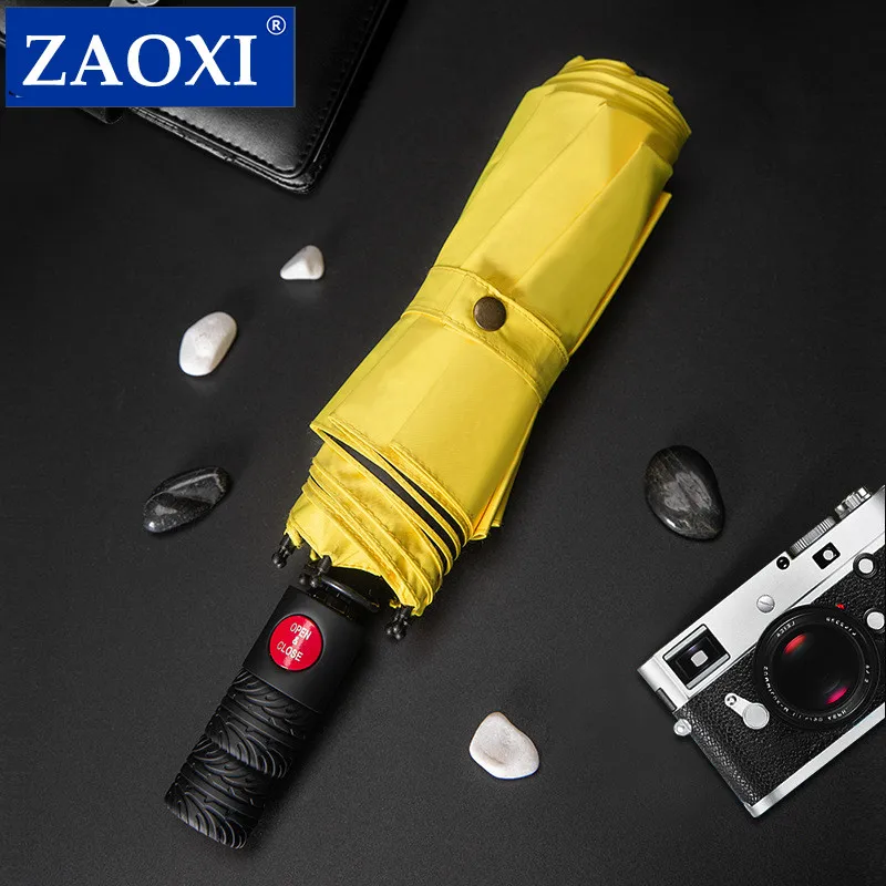 

Автоматический деловой Зонт ZAOXI, складной зонт-тройка для мужчин и женщин, защита от дождя и ветра, роскошный