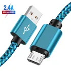 Зарядный кабель Micro USB для Honor 7A, 8C, 8X, Redmi 7, 9, 9A, кабель для синхронизации данных для Samsung S5, S6, S7, J3, длина 1 м, 2 м, Oppo Vivo, Xiaomi