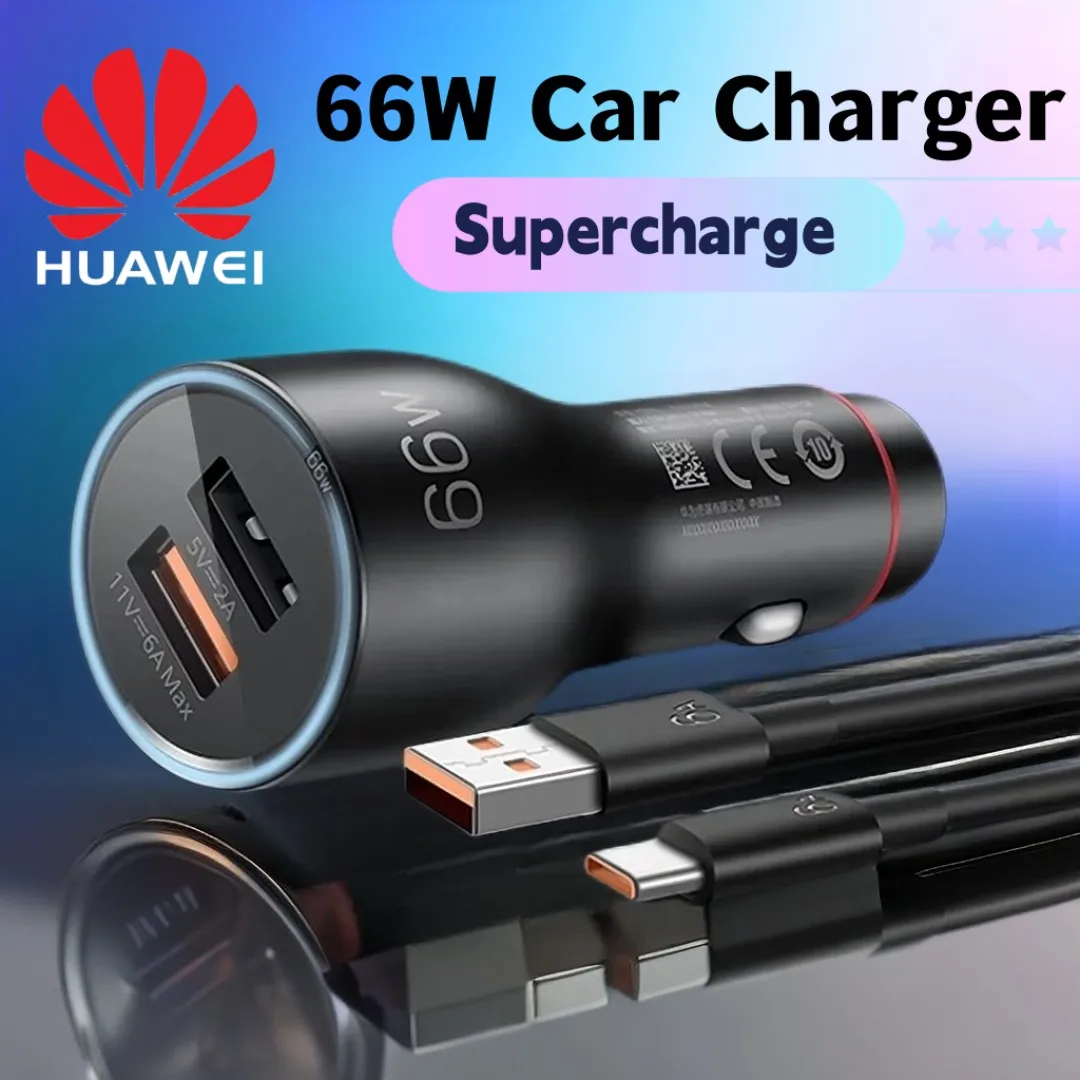 

Huawei Car Charger 66w Original Fast Charge Supercharge for P60 P50 P40 P30 Mate 60 50 40 30 50E Pro X2 X3 Magic 3 Series Nova 8