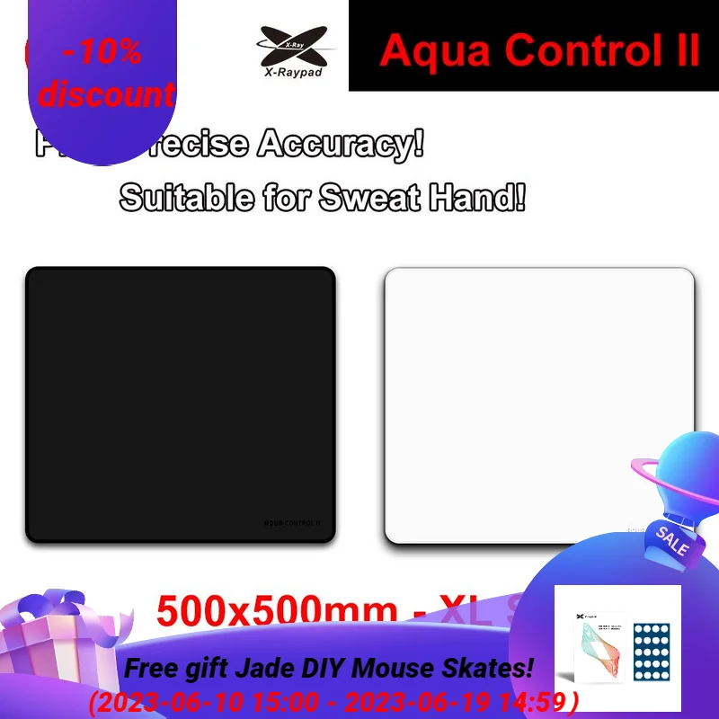 

500x500x4mm - XL Square / 19.68" x 19.68"X-raypad Aqua Control II Gaming Mouse Pads Black Or White Version