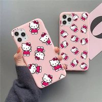 hello kitty my melody phone case for iphone 13 12 11 pro max mini xs 8 7 6 6s plus x se 2020 xr matte candy pink silicone cover