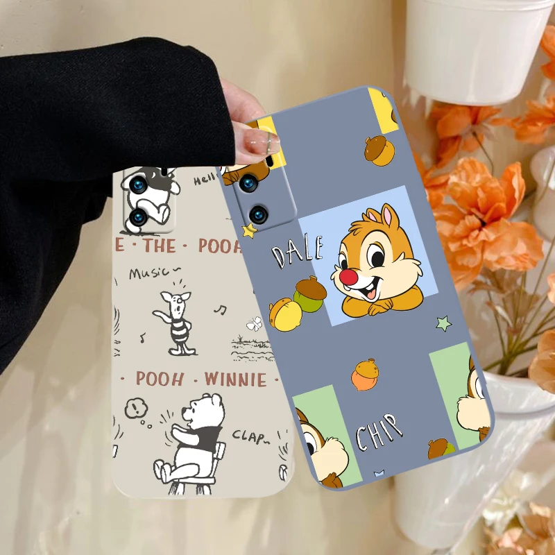 

Winnie the Pooh and Chip 'n' Dale Phone Case For Huawei P20 P20 P30 P40 P50 PRO LITE pro P SMART PLUS Liquid Rope Funda Cover