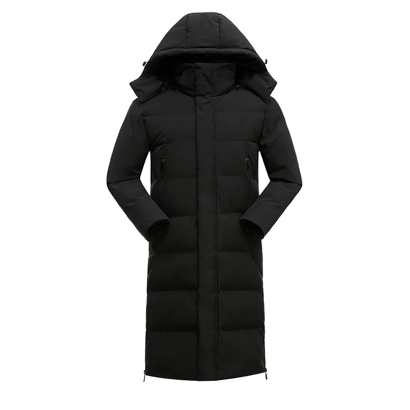 

Winter new coat men and women's long plush thickened knee length warm keeping large cotton jacket can be
