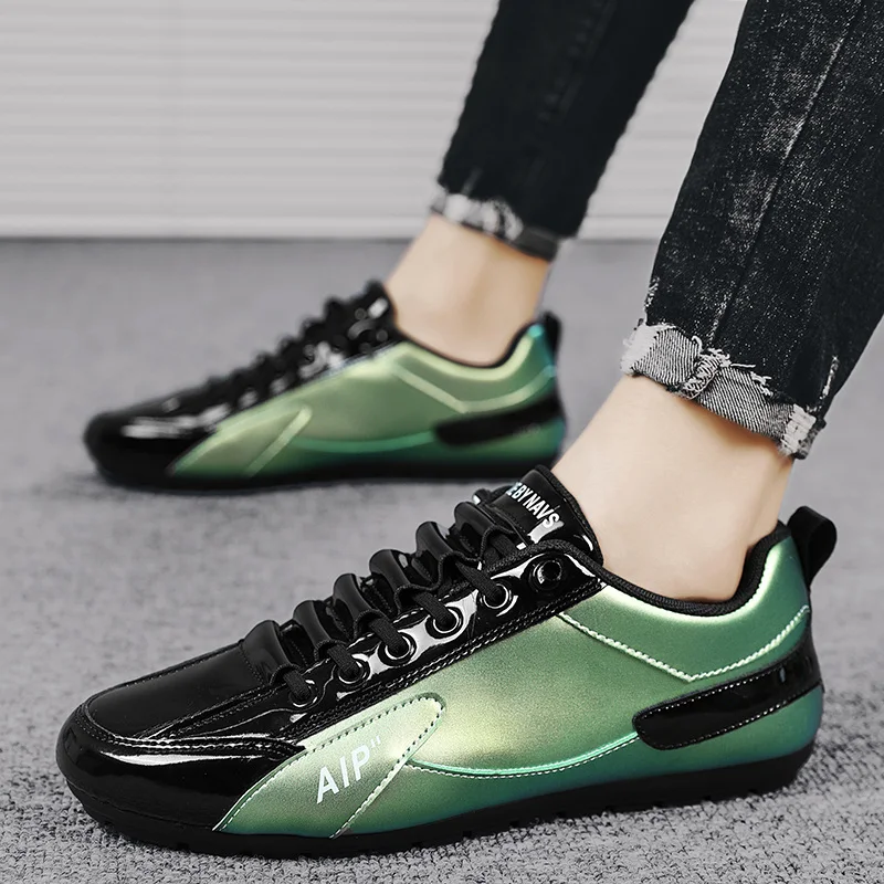 Кроссовки мужские с низким вырезом модные повседневные Яркие Кожаные на