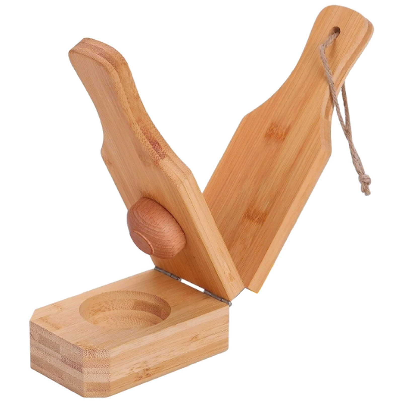 

Plantain Press Fruit Kitchen Stuffed Durable Cups Home 2 In 1 Wooden Mold Crispy Tostones Hanging Rope Smasher Banana Cooking