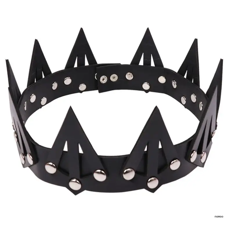

Leather Spiked Halloween Leather Queen Stage Performance Headdress