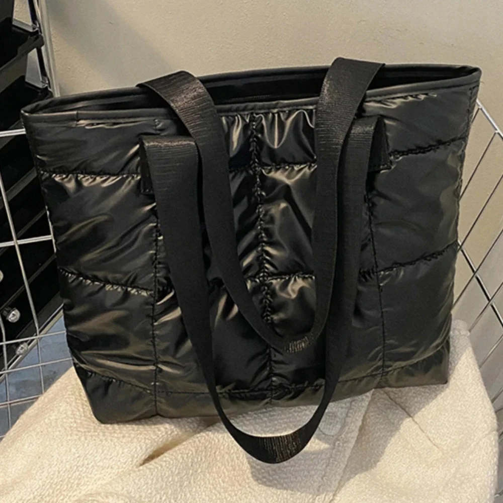 

Fashion Shoulder Bags Ladies Tote Handbags Large Capacity Cotton Padded Quilted Solid Color Top-handle Bags Rhombus Purses