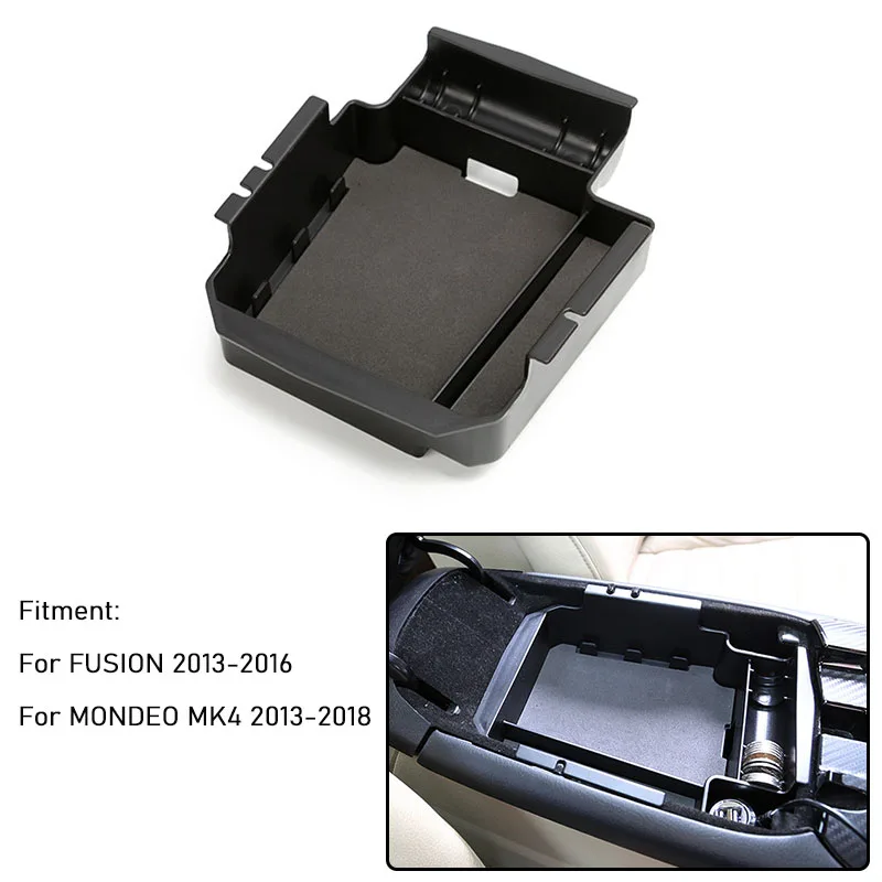 For Ford Fusion 2013-2016 Mondeo mk4 Car Accessories Center Console Organizer Armrest Storage Box Tray Door Handle Insert Pallet