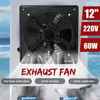 60W 10 12inch Industrial Ventilation Extractor Metal Axial Exhaust Air Blower Fan High Speed Air Extractor Kitchen Bedroom 220V