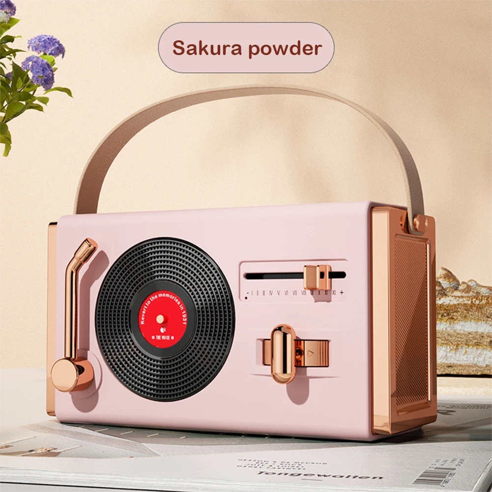 

Vintage Wireless Speaker Cordless Stereo Sound Mini Music Player For Outdoor