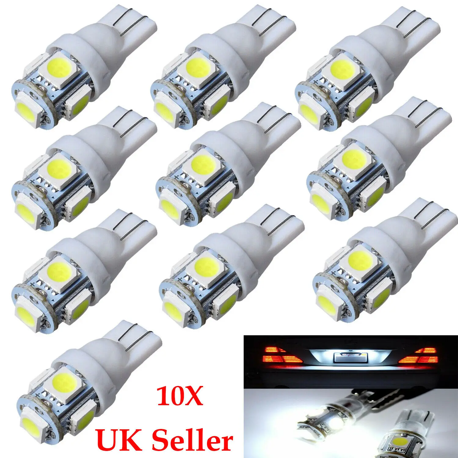 

10X T10 501 W5W Автомобильные бокосветильник пы без ошибок Canbus 5 SMD LED Xenon HID White