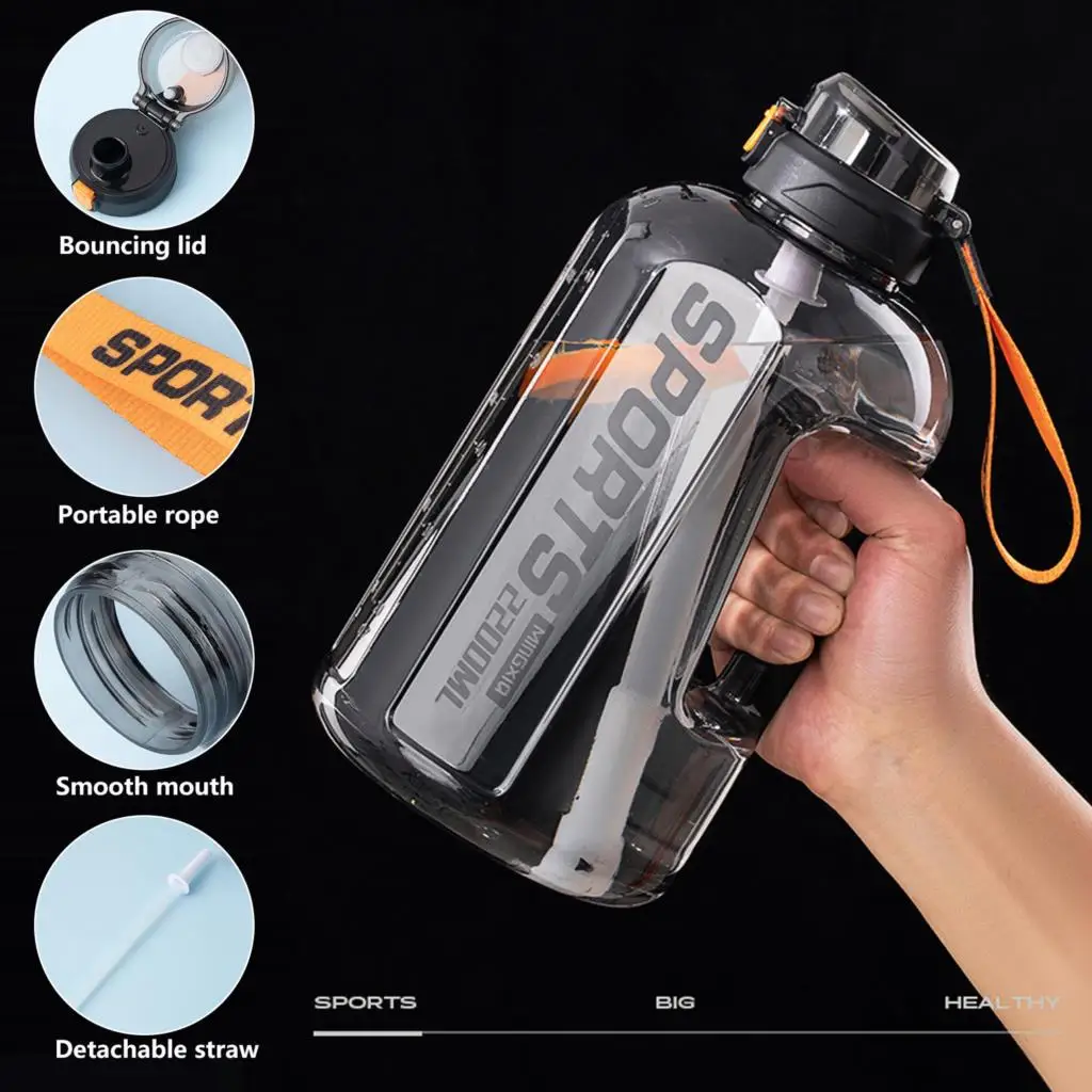 

1500ml Sport Water Bottle Large Capacity Tritan Water Bottle Kettle Drink Bottles BPA Free Outdoor Gym Fitness Space Cup