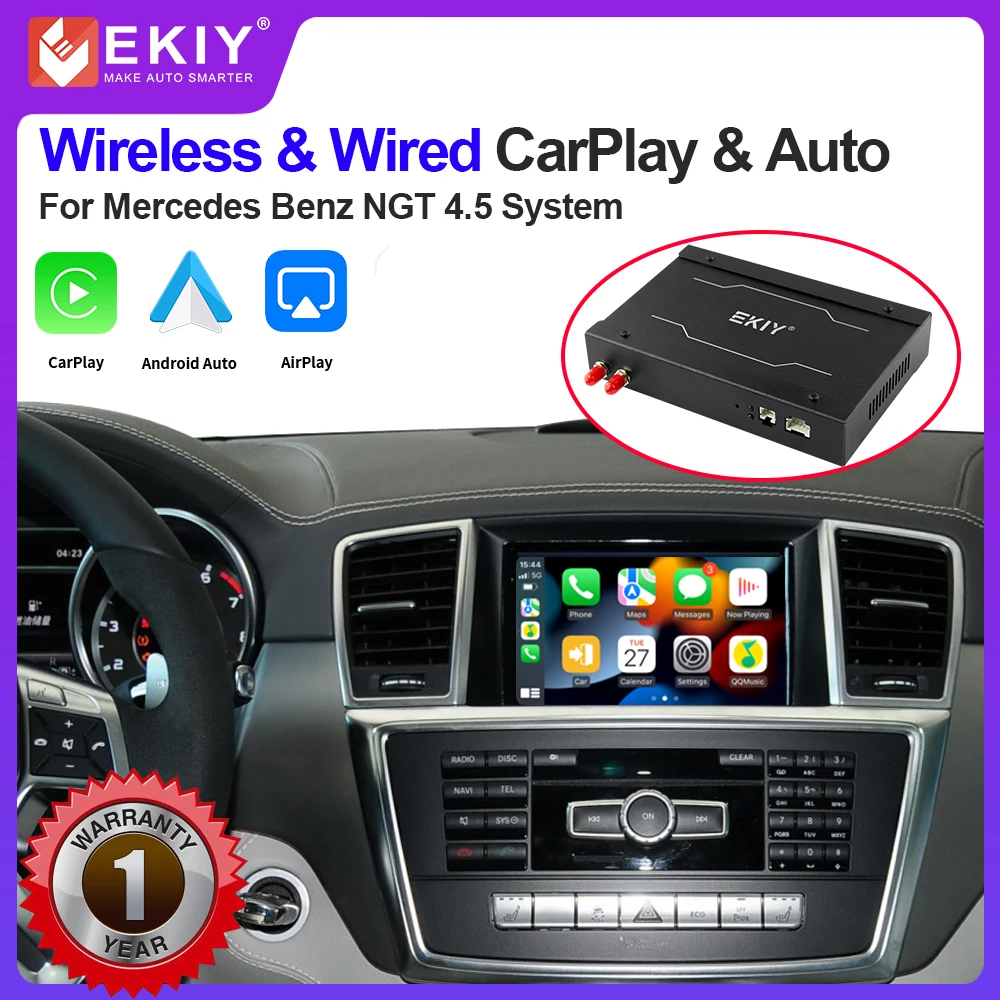 

EKIY Wireless CarPlay For Mercedes Benz ML GL W166 X166 2013-2015 NTG 4.5 System With Android Auto Mirror Link AirPlay Functions