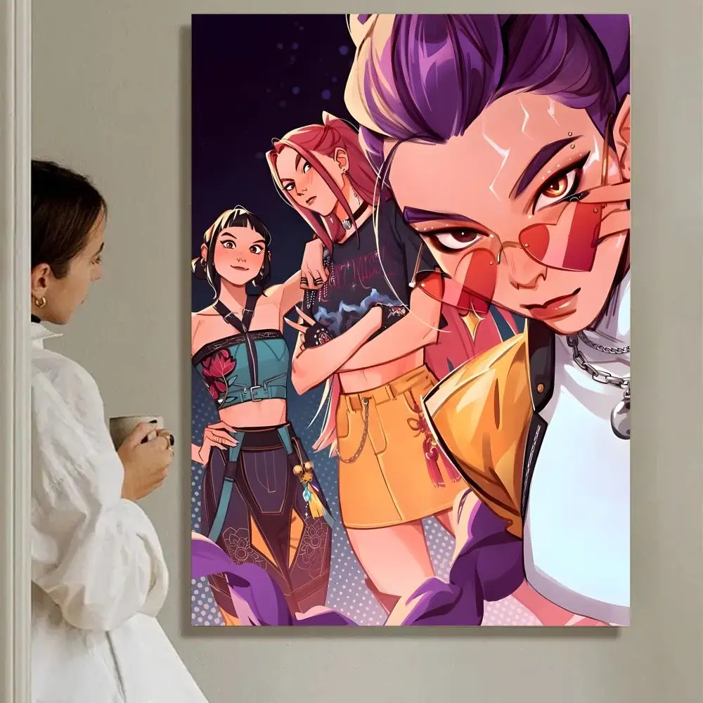 

Аниме наклейка-постер K-K-KPop D-Demon H-Hunters H-HUNTRIX And S-Saja B-Boys