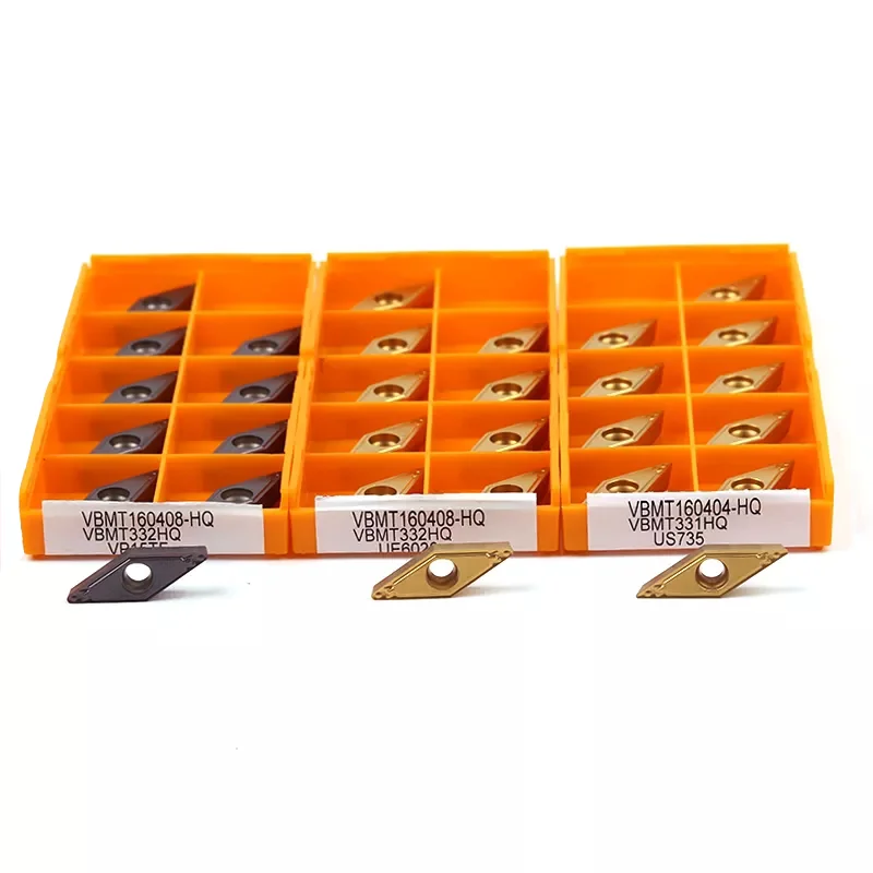

10pcs VBMT160408-HQ US735 VBMT160408-HQ VP15TF VBMT160408-HQ UE6020 VBMT160408 carbide inserts external turning tools cutter