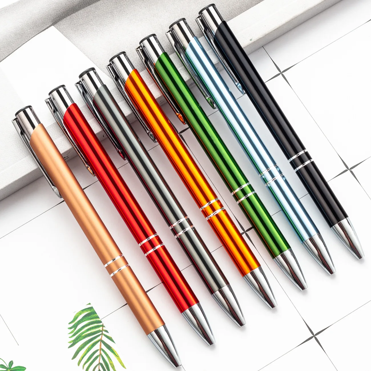 10pcs Metal Press Ballpoint Pen Essentials Writing Fluency Tests Gifts For Students