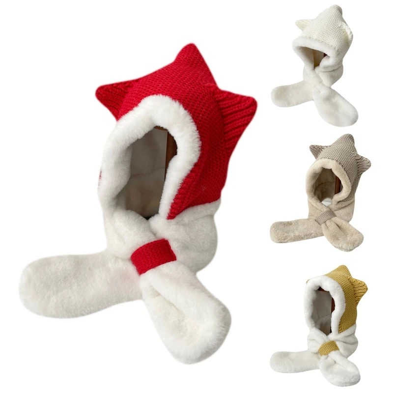 

Sweet Beanie Hat Knit Hat Thermal Windproof Casual Knit Winter Hat Beanies Hat Windproof for 2-10 Years Old Boys Girls