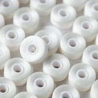 hot sale 144pcsbox bobbin thread size l white 70d2 and 75d2 sideless 100 polyester prewound bobbins