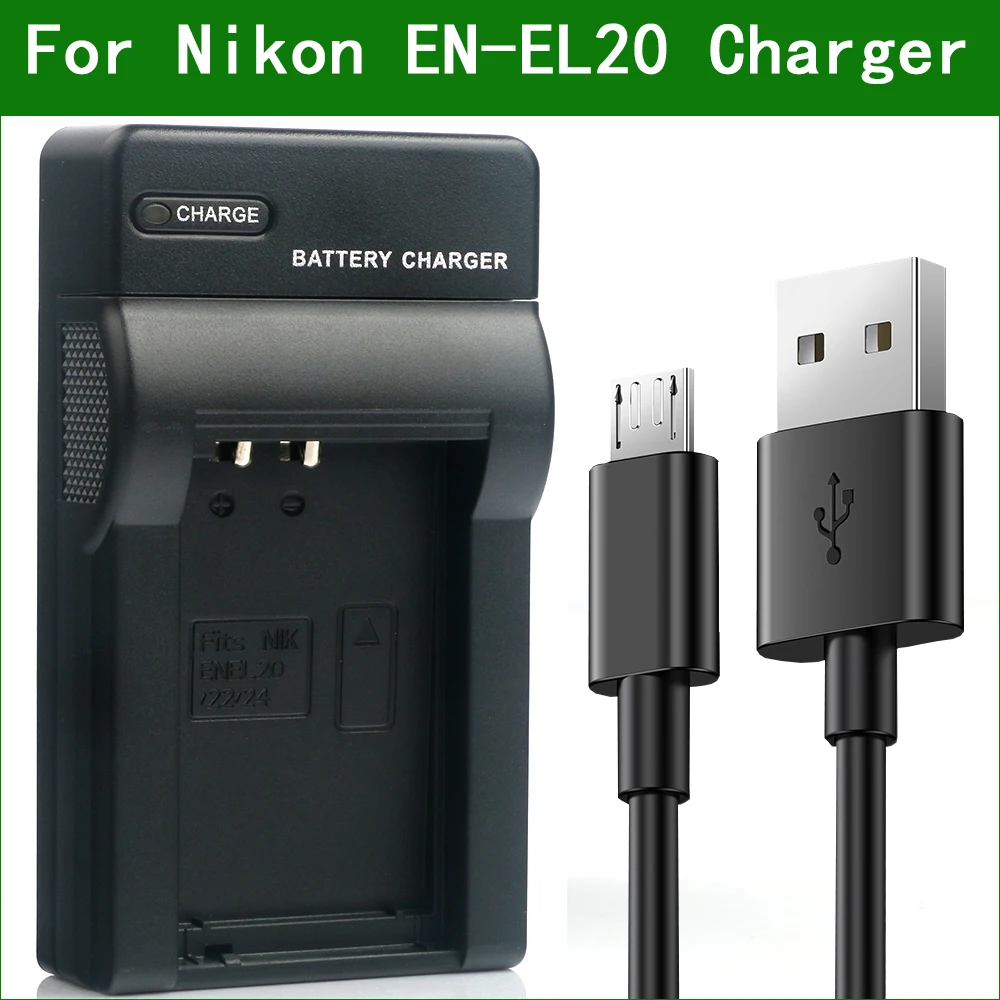 

EN-EL20 EN-EL20a ENEL20 Digital Camera Battery Charger For Nikon Coolpix A P950 P1000 1 AW1 1 J1 1 J2 1 J3 1 S1 1 V3 DL24-500