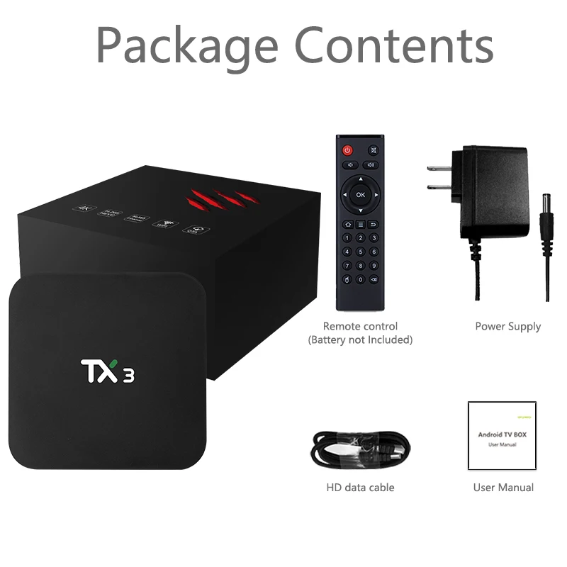 ТВ-приставка TX3 на Android 9 0 2 + 8 Гб 4 ГГц Wi-Fi 4K |