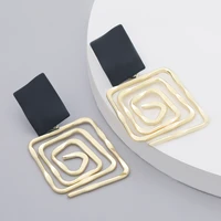 fashion simple metal back shape geometric earrings womens popular creative drop earrings retro party jewelry accessories