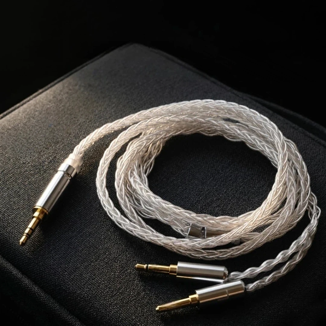 Фото Двойной балансный кабель 3,5 мм на 4,4 мм с микрофоном для HIFIMAN ANANDA NANO Edition XS HE400SE Sundara, 8-жильный провод для модернизации наушников №1