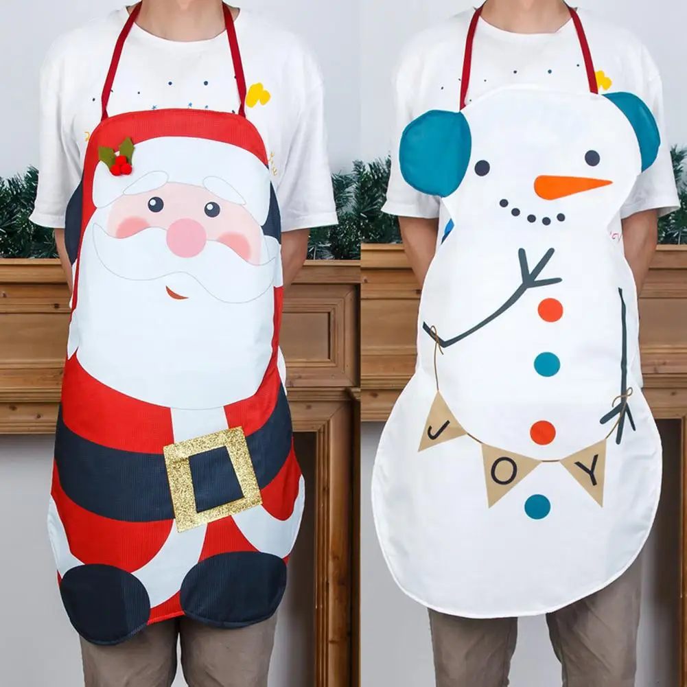 

Кухонный Фартук, привлекательный мультяшный фон, Рождественский маслостойкий фартук-снеговик