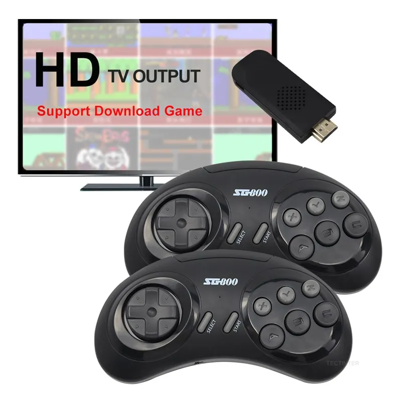 

16 Bit MD Genesis Retro Game Console For Sega Genesis Built-in 1500 Classic Games Controller Gamepad Video Game Stick with HD TV