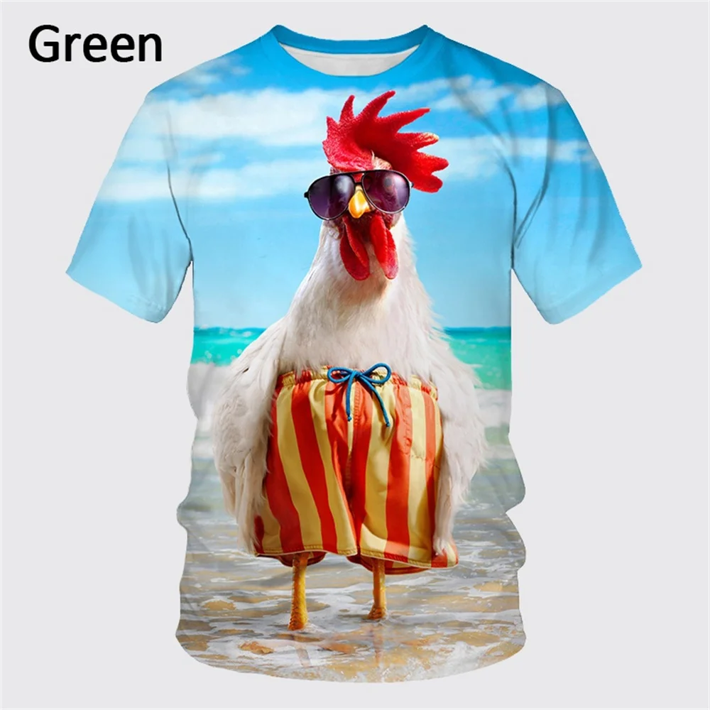 

2022 Men's T-Shirts Funny Clothes Summer Short Tops Chicken Graphic Print Animal Tees Casual Fashion Oversized T Shirt Camiseta