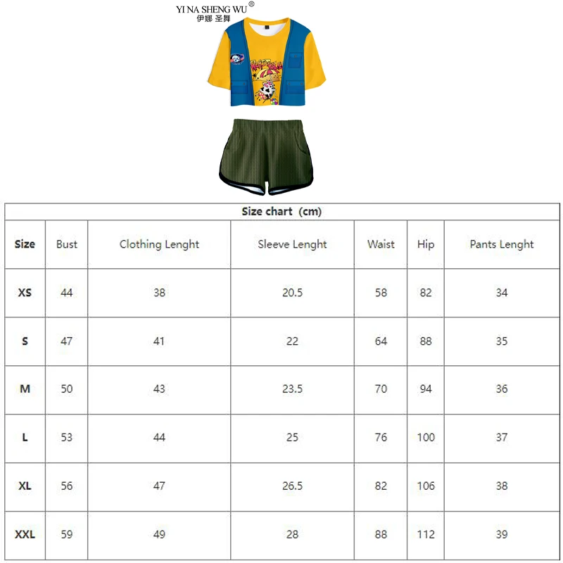 Stranger Things 3 Cosplay Shirts Shorts Set Girls Eleven Costume T-shirt Short Sleeve Women Navel Sportswear HarajukuTees Outfit images - 6