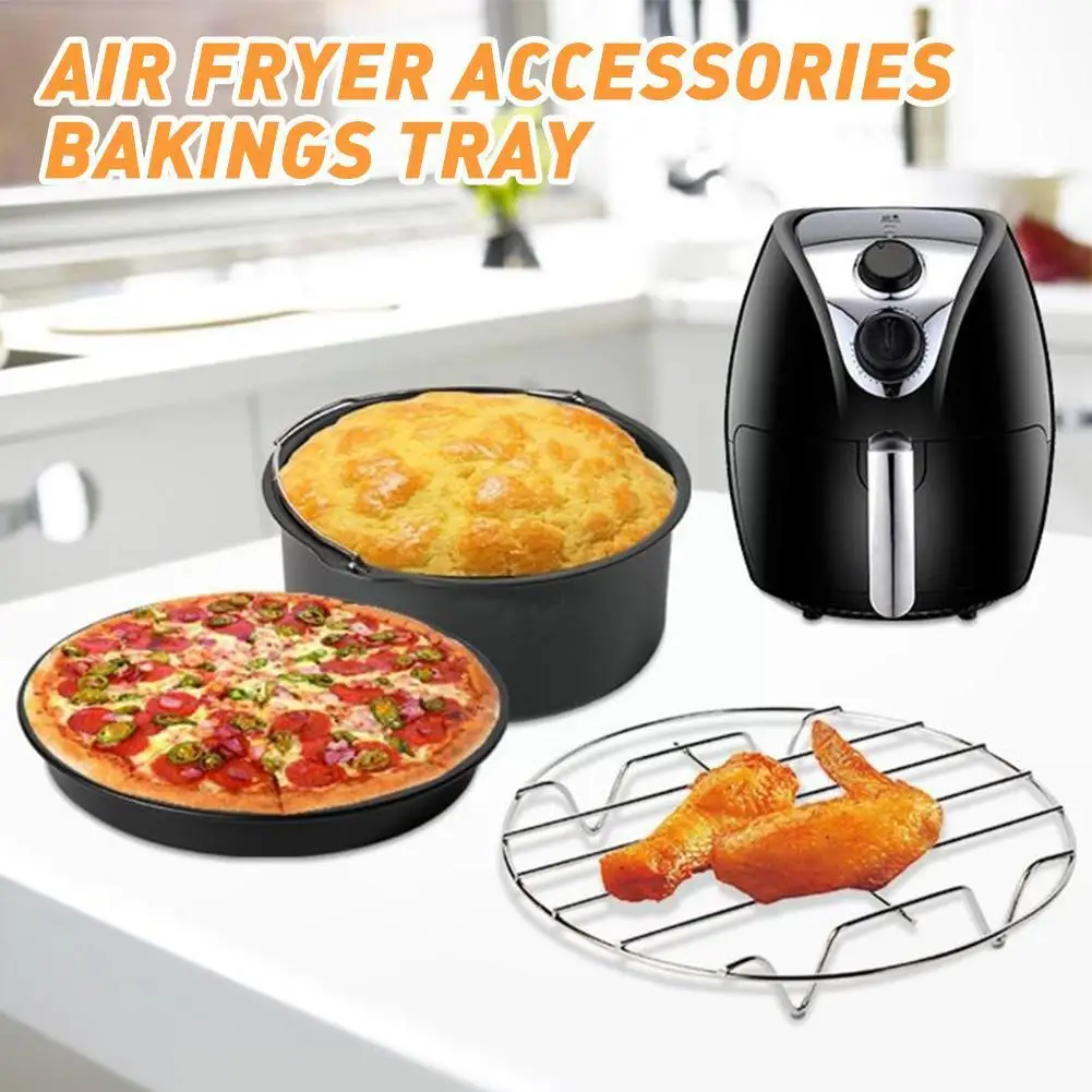 

1pc Air Fryer Accessories Steel Steaming Racks Roasting Air Kitchen Racks Airfryer Tools Grill Cooking Fryer R0q7