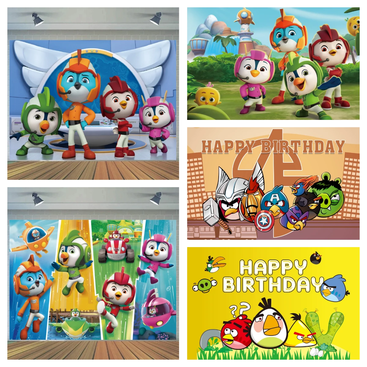 

Мультяшная команда птица игра фон день рождения украшение Баннер фотография Фон Фотостудия