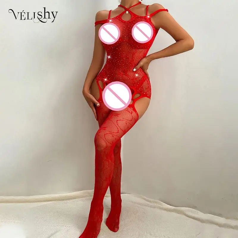 

Женское Эротическое боди в сеточку, сексуальное эротическое нижнее белье, боди, костюмы, женская Прозрачная Клубная одежда, боди