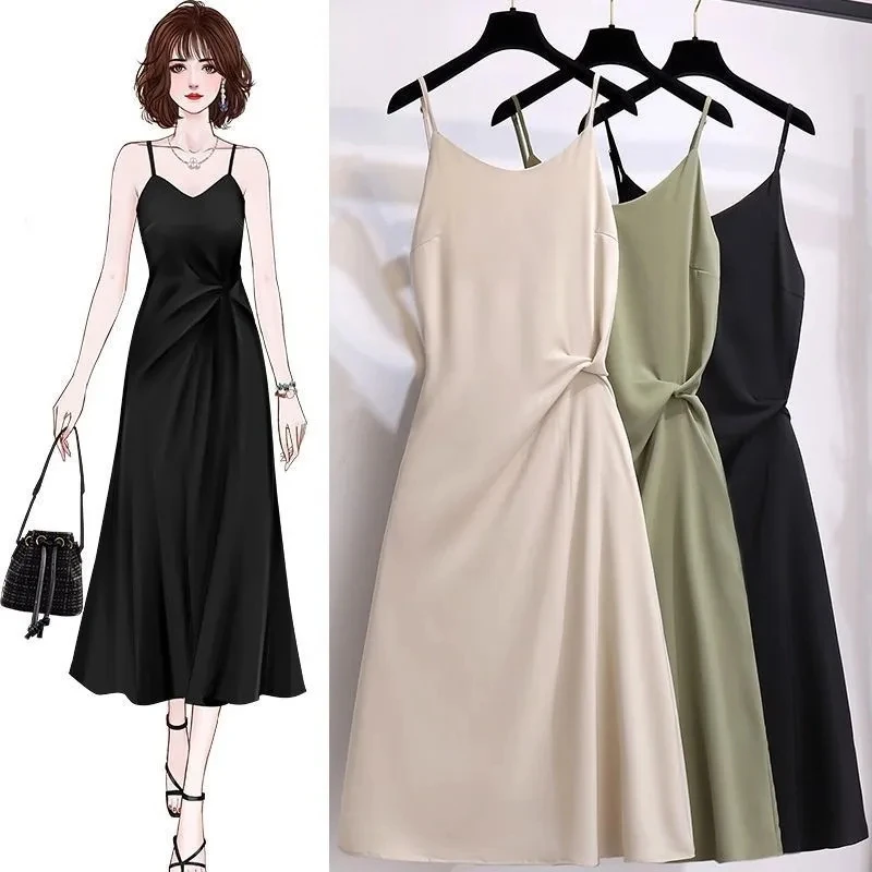 

Sleeveless suspender dress women's new summer A-line dress P3 761