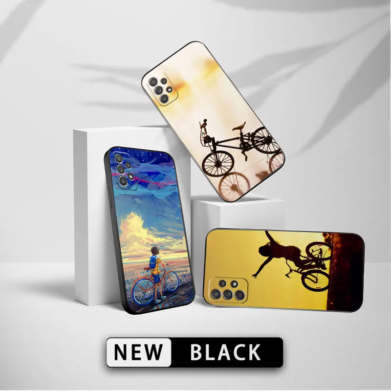 

Bike Square Liquid Silicone Phone Case For Samsung Galaxy A53 A52 A70 A71 5G A73 NOTE 8 9 10 A22 LITE PLUS 20 Cover