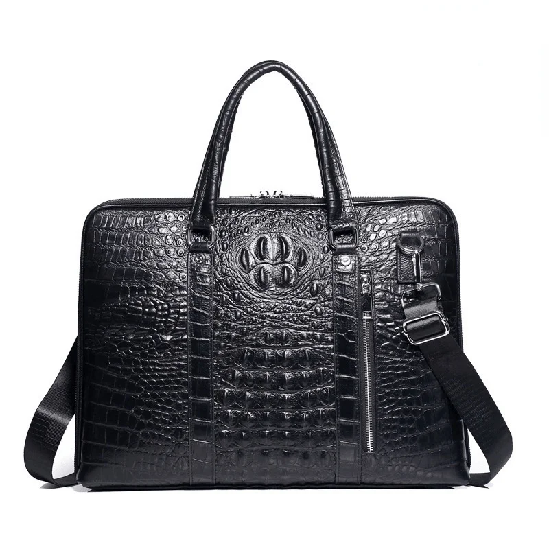 

New Design genuine Leather Embossing Pattern briefcase men's designer Fashion shoulder bag High-quality business laptop bag