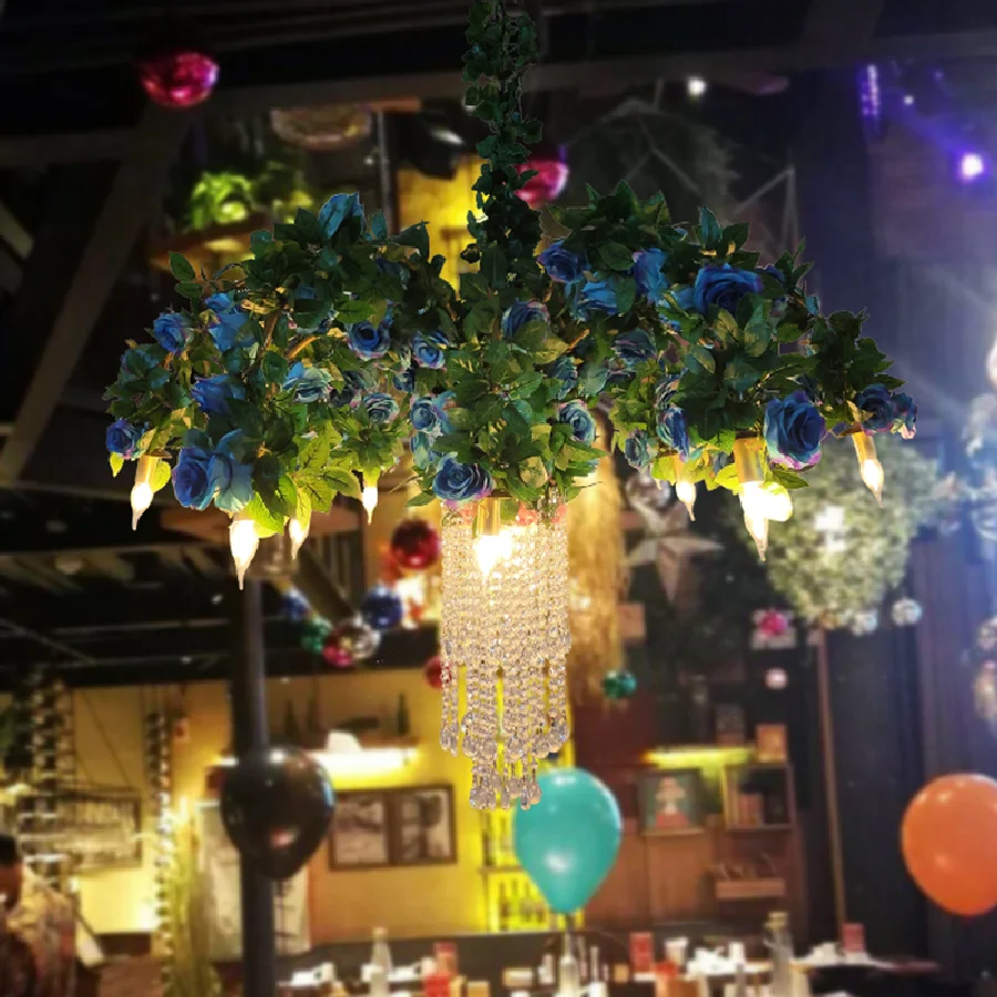 

Blue Enchantress Bustling Hall Pendant Light Theme Music Restaurant Bar FIower Shop Garden Decoration Chandelier