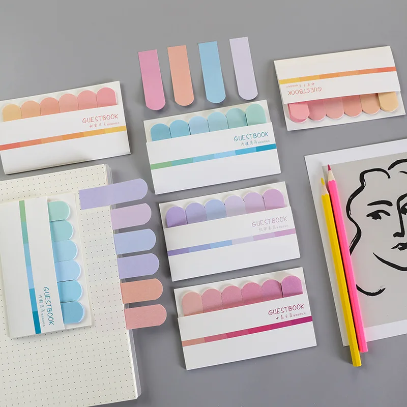 

Cute And Creative Six Colored Notes Students Learn To Remember Things N Times Stickers Gradient Index Stickers