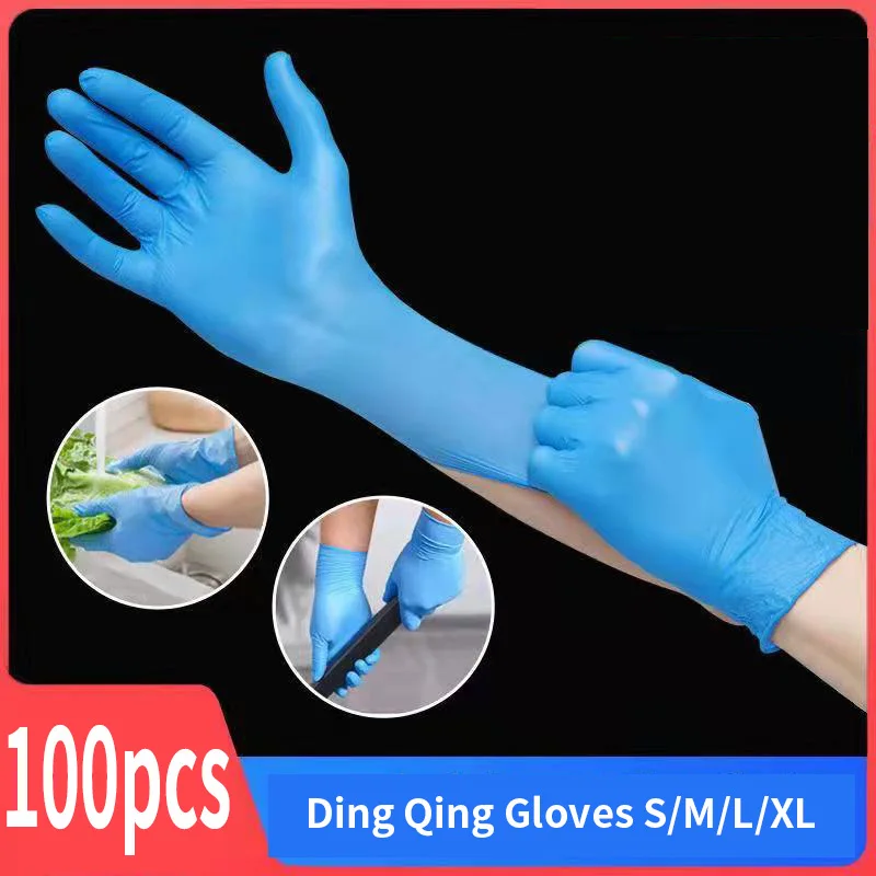 

10pcs Nitrile Disposable Gloves Waterproof Powder Free Latex Gloves Household Kitchen Lab Cleaning Gloves Household