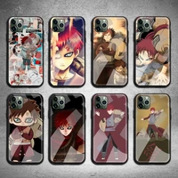 naruto gaara phone case tempered glass for iphone 13 12 11 pro mini xr xs max 8 x 7 6s 6 plus se 2020 cover