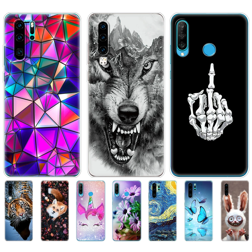 Case for Huawei P30 back Cases Huawei P30 Pro  Silicone TPU Phone Back Cover On Huawei P30 lite VOG-L29 ELE-L29  covers marble