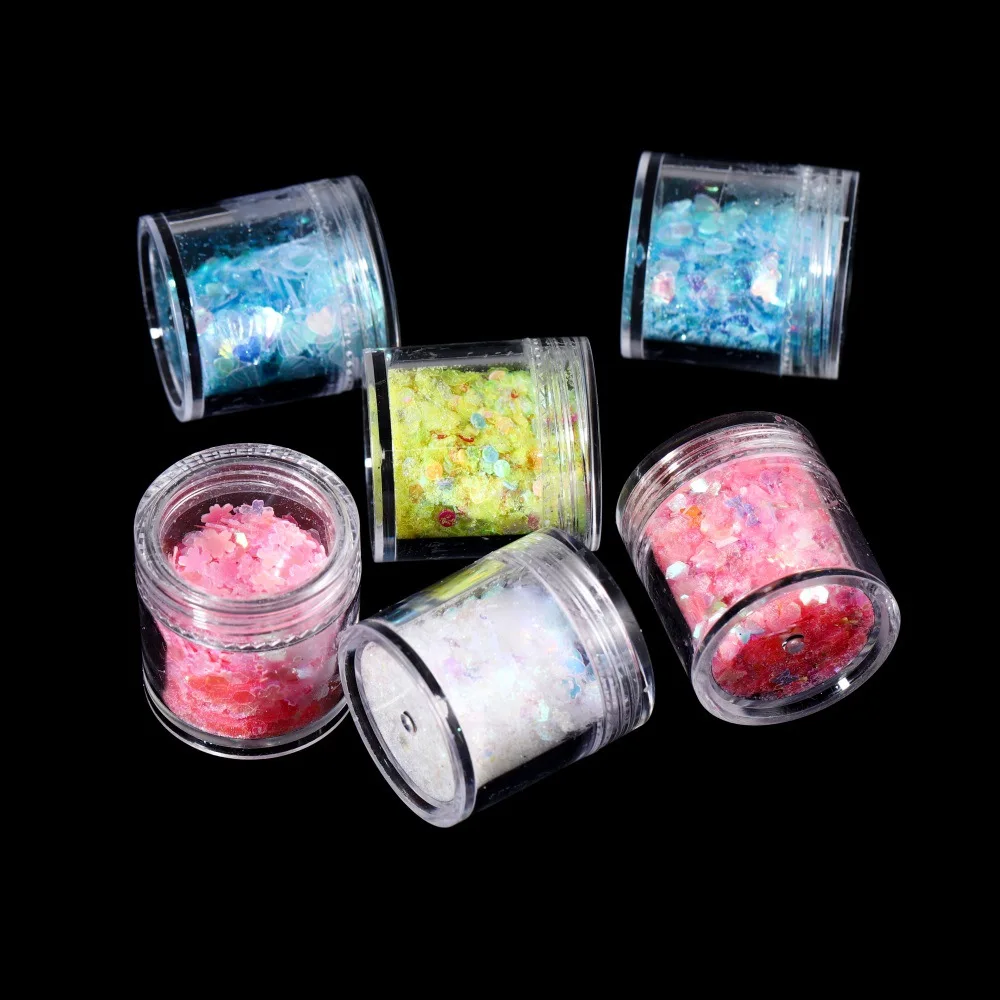 

DIY fantasy fairy mixed glitter crystal glue UV glue nail manicure sequins crystal mud glitter powder 1 bottle