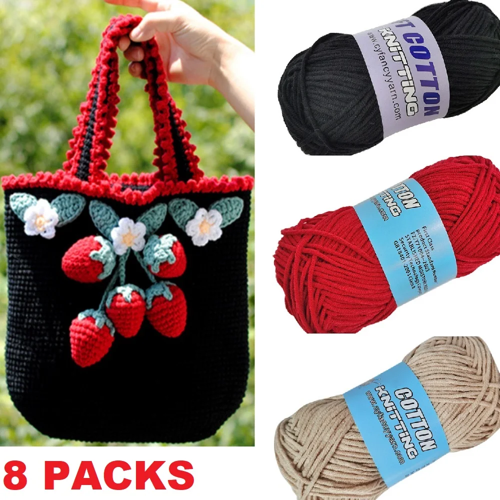 400grams=8balls 2mm 60%cotton 40% Acrylic Soft Bulky Yarn for Knitting Sweaters Scarf Crochet Threads DIY Croche Handmade Crafts