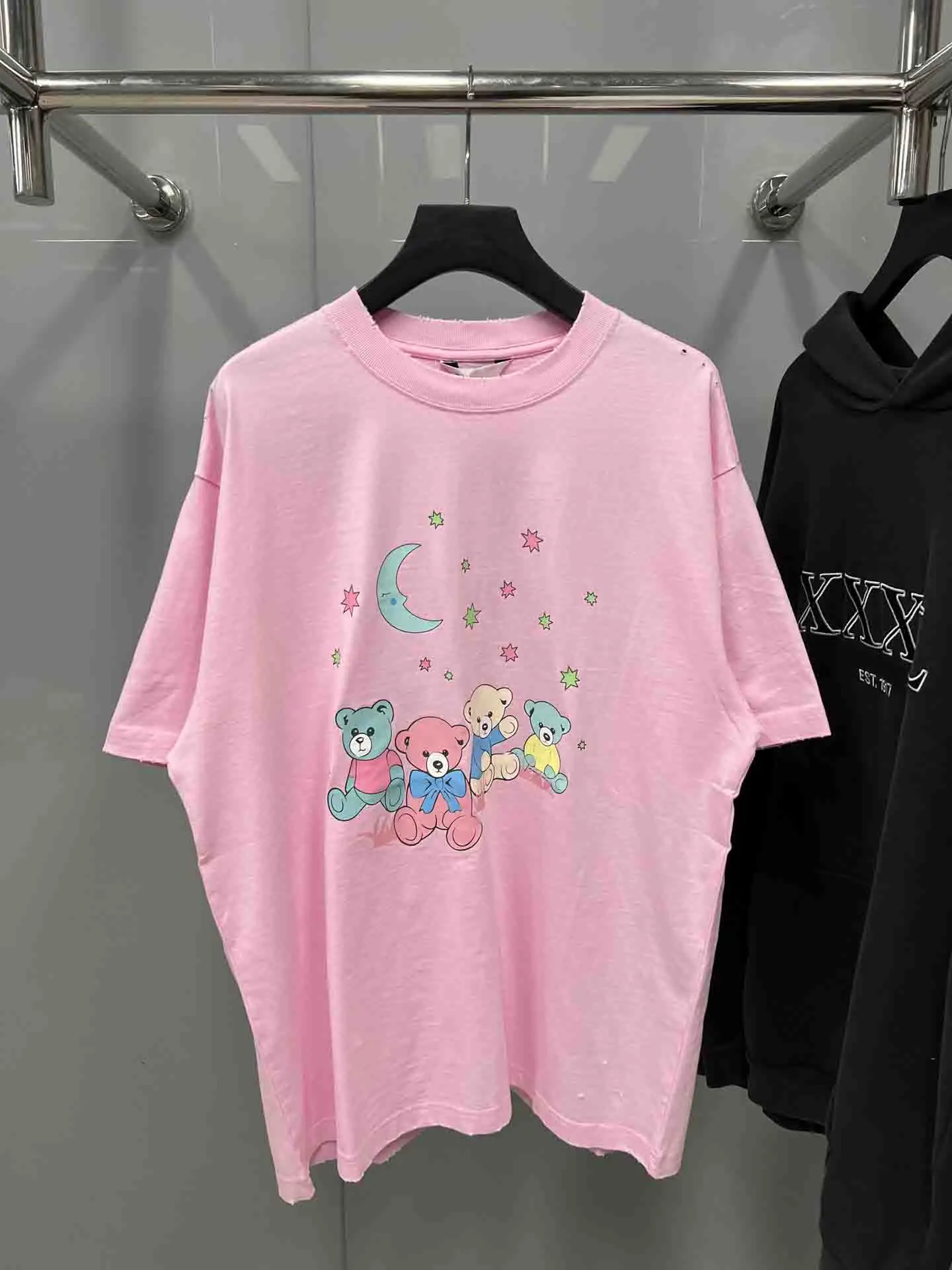 

Luxury 1:1 Cute Bear Printed Women Men T shirts tees Hiphop Oversized Men Casual Cotton T shirt For Summer