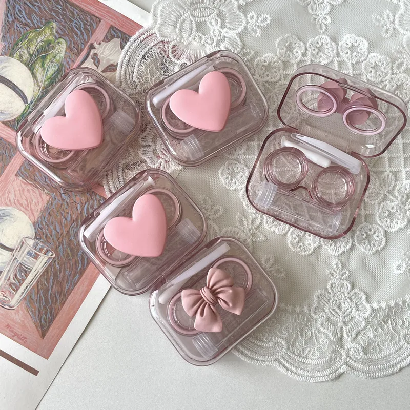 

Travel Contact Lenses Companion Case Contact Lens Storage Container Ins Portable Pink Transparent Contact Lense Box
