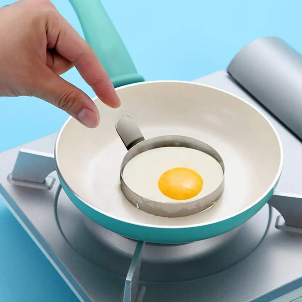 2 шт. круглая форма для жарки яиц из нержавеющей стали с антипригарным покрытием